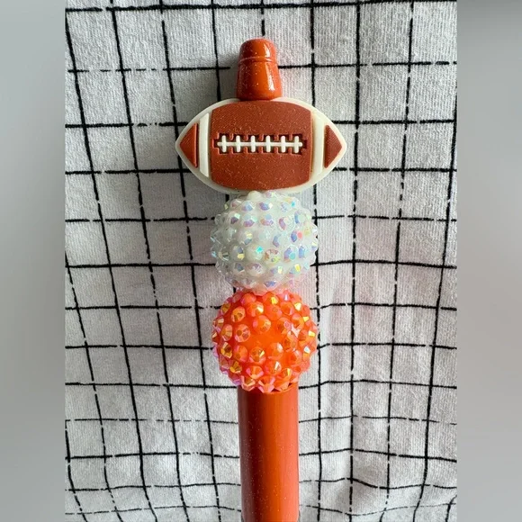 Tennessee Football Custom Beaded Ink Writing Pen Orange White Vols - Picture 3 of 3